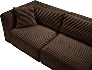 6pcs brown corduroy fabric low-profile modular sectional by Meridian additional picture 10