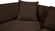 6pcs 140 inch brown corduroy fabric low-profile modular sectional by Meridian additional picture 9
