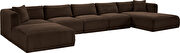 6pcs brown corduroy fabric low-profile 176-inch modular sectional additional photo 2 of 7