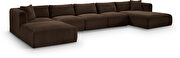 6pcs brown corduroy fabric low-profile 176-inch modular sectional additional photo 3 of 7