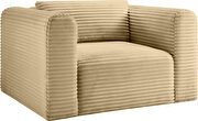 Camel corduroy fabric low-profile armchair additional photo 2 of 8