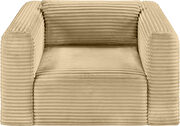 Camel corduroy fabric low-profile armchair additional photo 5 of 8