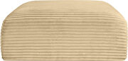 Camel corduroy fabric low-profile ottoman by Meridian additional picture 6