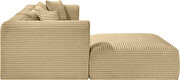 4pcs camel corduroy fabric low-profile modular sectional by Meridian additional picture 7