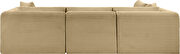 Camel corduroy fabric low-profile modular 4pcs sectional by Meridian additional picture 6