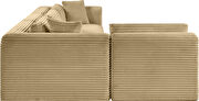 Camel corduroy fabric low-profile modular 4pcs sectional by Meridian additional picture 7