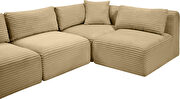 Camel corduroy fabric low-profile modular 4pcs sectional by Meridian additional picture 9