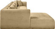 Camel corduroy 4pcs fabric low-profile modular sectional by Meridian additional picture 7