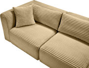 Camel corduroy 4pcs fabric low-profile modular sectional by Meridian additional picture 9