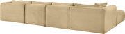 Camel 145-inch 5pcs corduroy fabric low-profile modular sectional additional photo 4 of 11