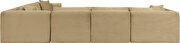 6pcs camel corduroy fabric low-profile modular sectional by Meridian additional picture 6