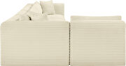 Cream corduroy fabric low-profile modular 5pcs sectional by Meridian additional picture 6
