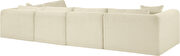 Cream corduroy fabric low-profile modular 5pcs sectional by Meridian additional picture 8