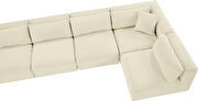 Cream corduroy fabric low-profile modular 5pcs sectional by Meridian additional picture 9