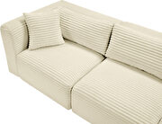 Cream corduroy fabric low-profile modular 5pcs sectional by Meridian additional picture 10