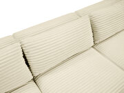Cream 145-inch 5pcs corduroy fabric low-profile modular sectional by Meridian additional picture 11