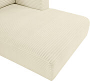 Cream 145-inch 5pcs corduroy fabric low-profile modular sectional by Meridian additional picture 12