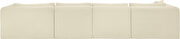 Cream 145-inch 5pcs corduroy fabric low-profile modular sectional by Meridian additional picture 6