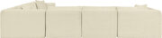 6pcs cream corduroy fabric low-profile modular sectional by Meridian additional picture 6