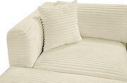 6pcs 140-inch cream corduroy fabric low-profile modular sectional by Meridian additional picture 6