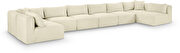 8pcs cream corduroy fabric low-profile 202-inch modular sectional additional photo 3 of 6