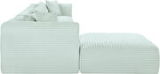 5pcs mint corduroy fabric low-profile modular sectional by Meridian additional picture 7