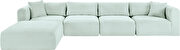 5pcs mint corduroy fabric low-profile modular sectional by Meridian additional picture 8