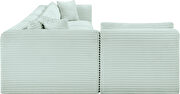Mint corduroy fabric low-profile modular 5pcs sectional by Meridian additional picture 6