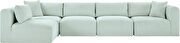 Mint corduroy fabric low-profile modular 5pcs sectional by Meridian additional picture 7