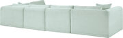 Mint corduroy fabric low-profile modular 5pcs sectional by Meridian additional picture 8