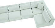 Mint corduroy fabric low-profile modular 5pcs sectional by Meridian additional picture 9