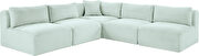 Mint 101-inch 5pcs corduroy fabric low-profile modular sectional by Meridian additional picture 7