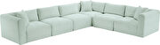 6pcs mint corduroy fabric low-profile modular sectional by Meridian additional picture 7