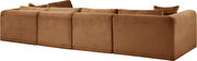 Saddle corduroy fabric low-profile modular 5pcs sectional by Meridian additional picture 8