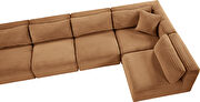 Saddle corduroy fabric low-profile modular 5pcs sectional by Meridian additional picture 9