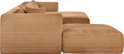 Saddle 145-inch 5pcs corduroy fabric low-profile modular sectional by Meridian additional picture 7