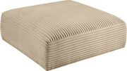 Taupe corduroy fabric low-profile ottoman additional photo 2 of 6