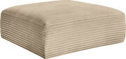 Taupe corduroy fabric low-profile ottoman additional photo 4 of 6