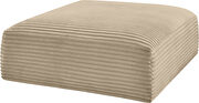 Taupe corduroy fabric low-profile ottoman additional photo 5 of 6