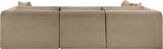 Taupe corduroy fabric low-profile modular 4pcs sectional by Meridian additional picture 6