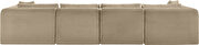 5pcs taupe corduroy fabric low-profile modular sectional by Meridian additional picture 6