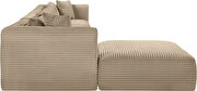 5pcs taupe corduroy fabric low-profile modular sectional by Meridian additional picture 7