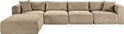 5pcs taupe corduroy fabric low-profile modular sectional by Meridian additional picture 8