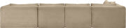 Taupe corduroy fabric low-profile modular 145-inch 5pcs sectional by Meridian additional picture 6