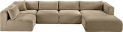 Taupe corduroy fabric low-profile modular 145-inch 5pcs sectional by Meridian additional picture 7