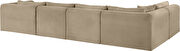 Taupe corduroy fabric low-profile modular 145-inch 5pcs sectional by Meridian additional picture 8