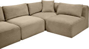 Taupe corduroy fabric low-profile modular 145-inch 5pcs sectional by Meridian additional picture 9