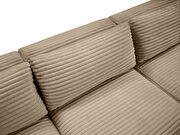 Taupe corduroy fabric low-profile modular 145-inch 5pcs sectional by Meridian additional picture 10