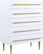 Contemporary chest in white w/ golden handles by Meridian additional picture 3