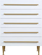 Contemporary chest in white w/ golden handles by Meridian additional picture 4